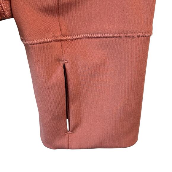 Yogalicious Womens Jacket Large Orange Full Zip Workout Thumb Holes Stretch Hood - Picture 5 of 6